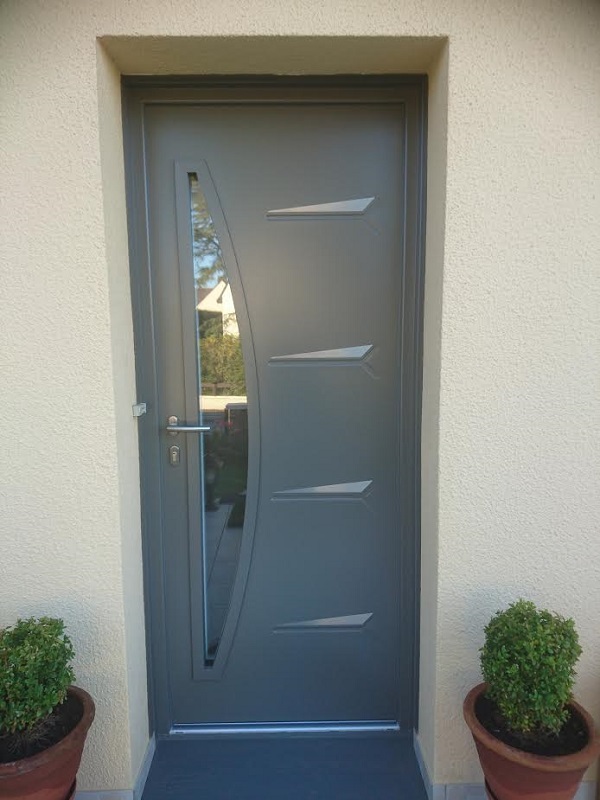 Porte D'entrée Acier Gris 6068