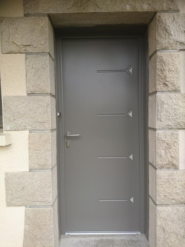 Porte D'entrée Acier Modèle Zao Gris 6068