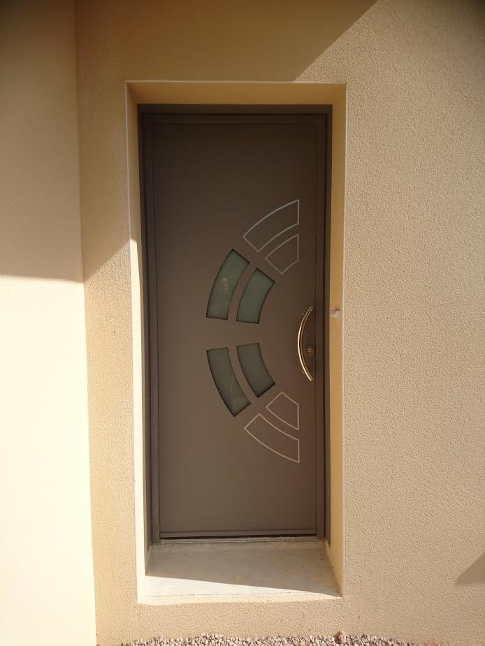 Porte D'entrée Aluminum Modèle Arène Ral 9007