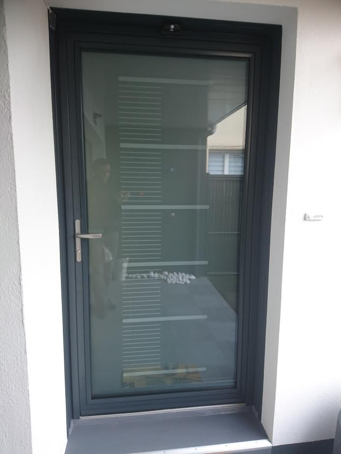 Porte D'entrée Aluminum Modèle Toise Ral 7016