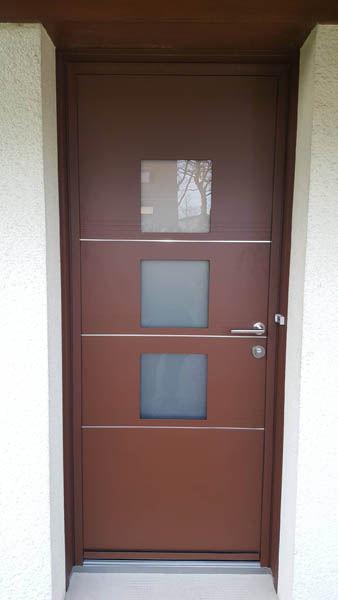 Porte D'entrée Aluminium Ral 8011 Modèle Studio