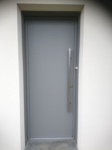 Porte D'entrée Aluminium Ral 9007 Modèle Canopée