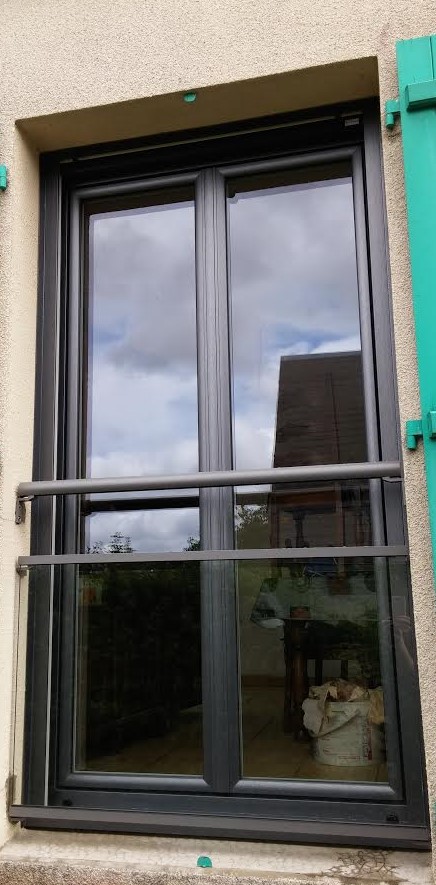 Porte Fenêtre 2 Vantaux PVC Plaxé Métallic Anthracite