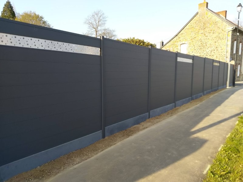 Clôture Avec Remplissage Panneaux Aluminium 1